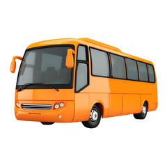 Vibrant Orange Bus Isolated on Black Background for Transportation Needs