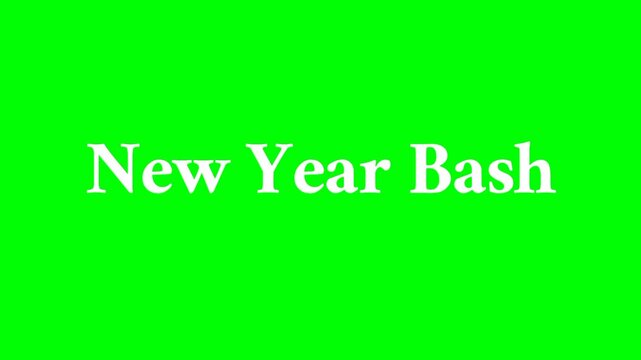 New Year bash text green screen animated video