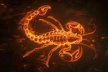 Fototapeta premium Abstract composition with concept of Scorpio zodiac sign symbol