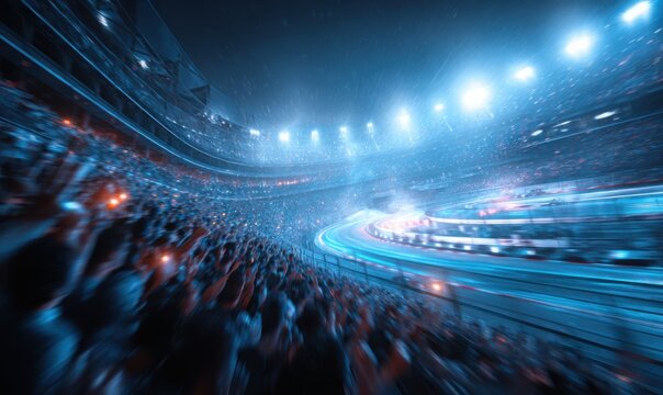 A night race inside a stadium