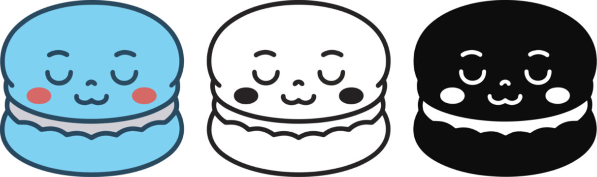 Cute macarons vector illustration sweet dessert bakery design
