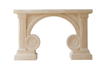 Obraz premium Beige Stone Archway With Classical Columns On Transparent Background