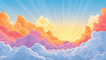 Colorful cloudscape with vibrant sunrise