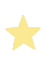 Obraz premium Shining Star: A close-up shot showcases a simple, single star, bathed in a soft yellow hue against a clear sky background, it epitomizes purity, simplicity and excellence.