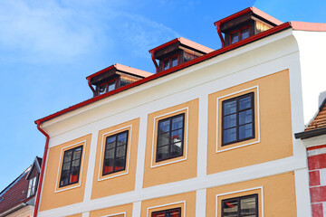 Top of a typical city building, Cesky Krumlov, Czech Republic
