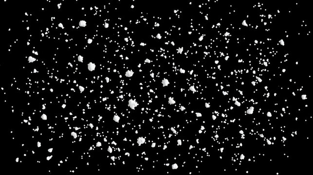 white snow isolated on black background - Powered by Adobe