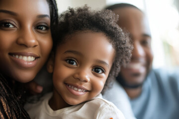 Happy African American Family Portrait