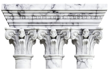 Obraz premium White Marble Columns With Intricate Capitals On A Transparent Background