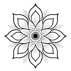 black and white flower