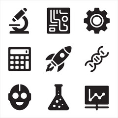 stem day vactor art icon pack set icon bandle banner silhouette 9 disign  © BABUL
