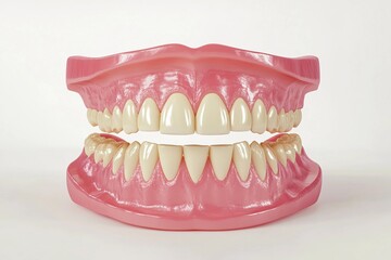 Obraz premium Dental implant positioned securely in the jaw surrounded by natural teeth demonstrating effective oral restoration