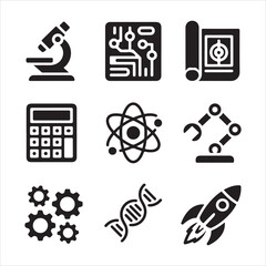 stem day vactor art icon pack set icon bandle banner silhouette 9 disign  © BABUL