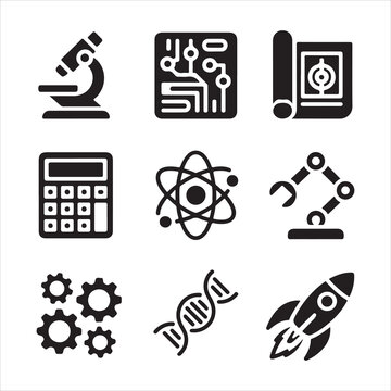 stem day vactor art icon pack set icon bandle banner silhouette 9 disign 