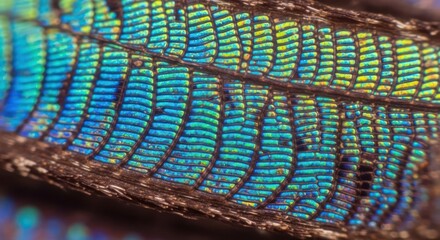 Intricate iridescent pattern with scales showcasing natural colors and structural detail