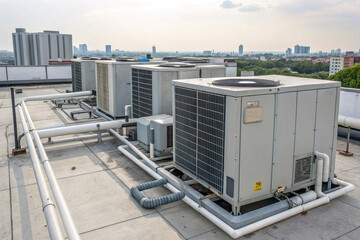 HVAC units on rooftop, cooling system