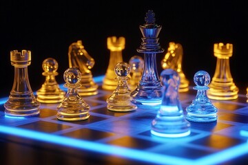 Chess pieces move autonomously on a beautifully crafted board without any visible players present