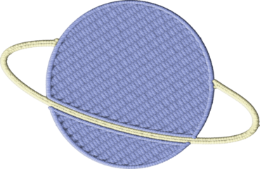 Colorful Embroidered Ringed Planet Design