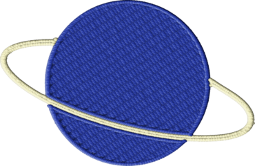 Colorful Embroidered Ringed Planet Design