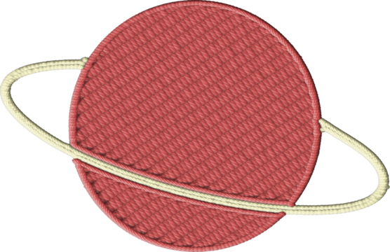 Colorful Embroidered Ringed Planet Design