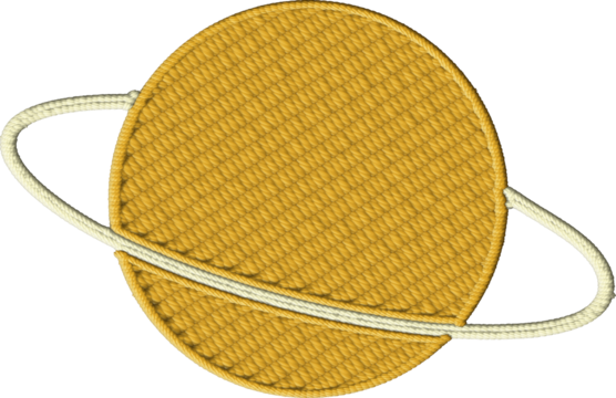 Colorful Embroidered Ringed Planet Design