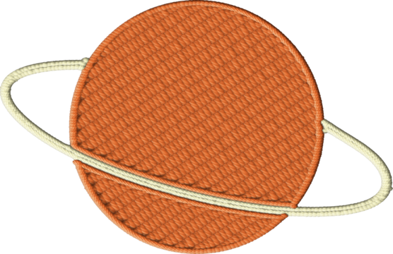Colorful Embroidered Ringed Planet Design