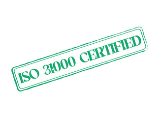 ISO 31000 Certified Rubber Stamp Seal with an Outline and Text