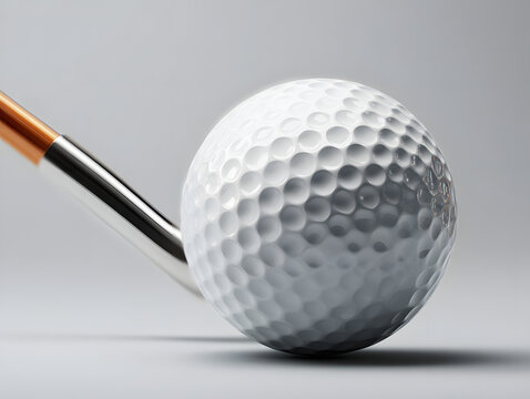 Golf club and ball closeup