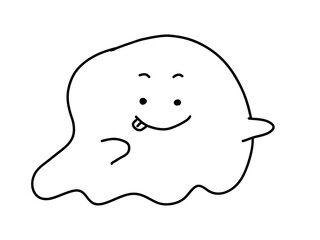 かわいいおばけ　手あり　デフォルメ　舌ペロ