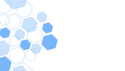 Abstract blue hexagon shape for frame illustration design