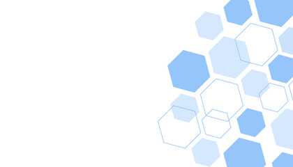 Abstract blue hexagon shape for frame illustration design
