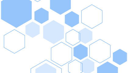 Abstract blue hexagon shape for frame illustration design