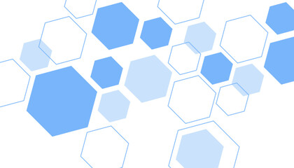 Abstract blue hexagon shape for frame illustration design