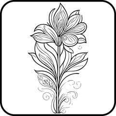 Detailed floral vector illustration exhibiting delicate lines and intricate patterns offering