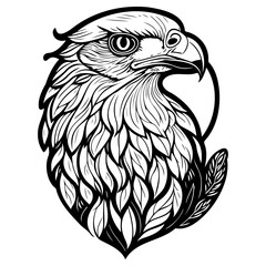 Detailed majestic eagle portrait illustration a captivating drawing showcasing feathered elegance
