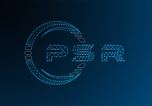 PSR low poly letter logo vector design. PSR lower poly logo design. Low poly logo.