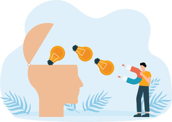 Attractive power and business idea, Human hand with magnet concept, 
