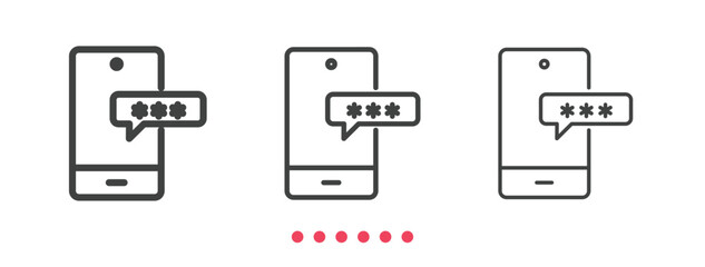 Password protection icon. Thin line icon vector.