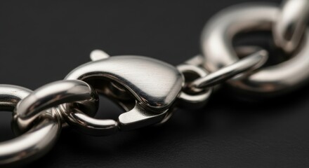 Obraz premium Close-up of silver bracelet chain with lobster clasp