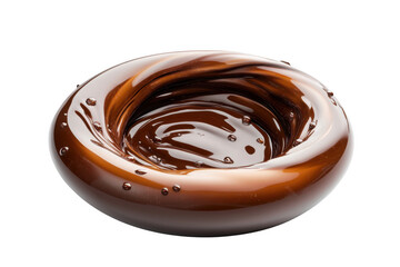 Delicious chocolate swirl, food photography, dessert, sweet treat, confectionery, brown color, isolated on transparent background