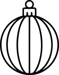 Christmas Line Art Vector of Ornament Ball with Striped Design