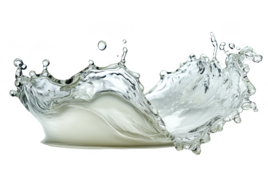 Dynamic water splash liquid motion clear fluid droplets freshness purity hydration design element isolated on transparent background