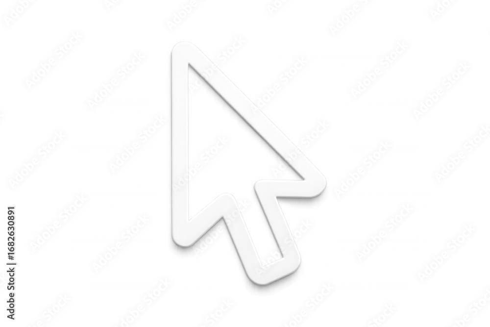 Poster computer mouse cursor hovering, transparent backdrop revealing precise digital interaction for ui de