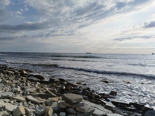 nature, sea, rocks, mountains, cape, summer