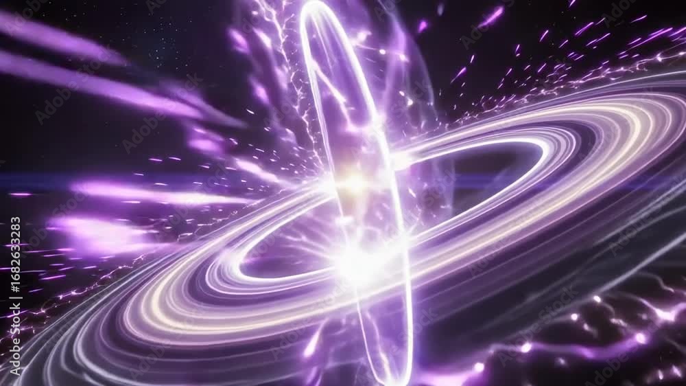 Poster black hole simulation animation of space time curvature and gravity distortion effect visuals