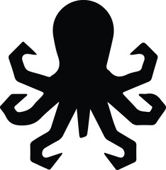 Illustrator Vector Creative octopus cartoon sea animal icon illustration silhouette