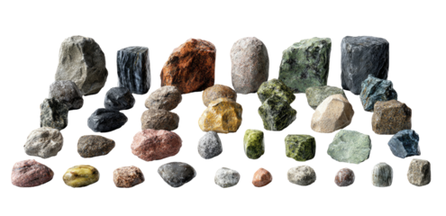 Assorted rocks in various colors and shapes (1)