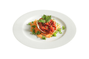 Gourmet Seafood Tartare with Fresh Vegetables