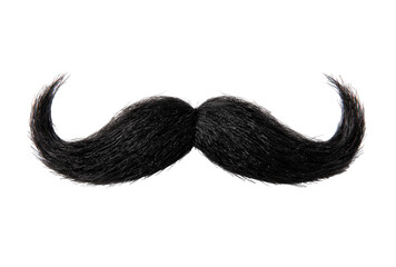 Black handlebar mustache on a black background
