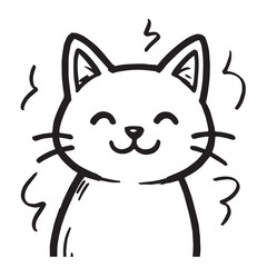 Cat Doodle Black and White Illustration Vector Image Cute Kitten Sketch Line Art Drawing Silhouette