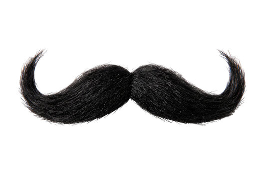 Black handlebar mustache on a black background